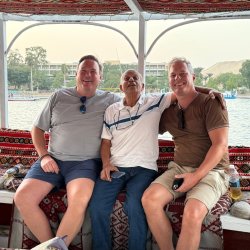 Sailing the Nile with our tour guide Ahmed